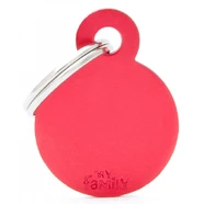Pet ID Tag Basic Circle Red Lge