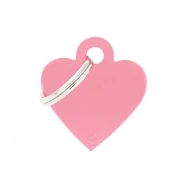 Pet ID Tag Basic Heart Pink Sml