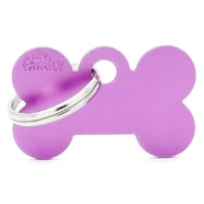 Pet ID Tag Basic Bone Purple Lge