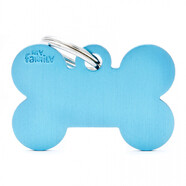 Pet ID Tag Basic Bone Light Blue Sml