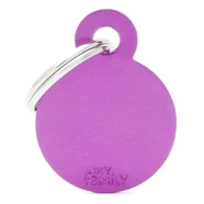 Pet ID Tag Basic Circle Purple Sml