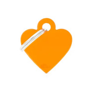 Pet ID Tag Basic Heart Orange Sml **SALE**