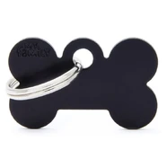 Pet ID Tag Basic Bone Black XLge