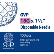 GVP Disposable Veterinary Needles 18G x 1 1/2 Inch – 100 Pack