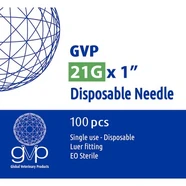 GVP Disposable Veterinary Needles 21G x 1 Inch – 100 Pack