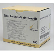 Needles BD box of 100 - Sold per box 19G x 1 1/2"