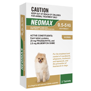 Neomax Allwormer Tablets for Small Dogs & Puppies 0 - 5kg (4pk)