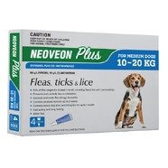 Neoveon Plus Flea & Lice Treatment for Medium Dogs 10 - 20kg – Blue (8pk)