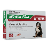 Neoveon Plus Flea & Lice Treatment for XLarge Dogs 40 - 60kg – Red (8pk)