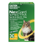 NexGard Spectra Spot-On for Large Cats 2.5 - 7.5kg (Yellow)
