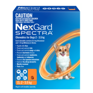 NexGard Spectra Chewable Tablets for XSmall Dogs 2 - 3.5kg (Orange)
