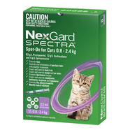 NexGard Spectra Spot-On for Kittens & Small Cats 0.8 - 2.4kg (Purple)