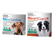 Nexgard and Heartgard Large Dog Combo - Nexgard 10-25kg 6 pack and Heartgard Green 11-22kg pack 