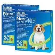 Nexgard Spectra for dogs 7.6 - 15kg Green 12pk for Medium dogs (2x 6pk)  