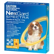 Nexgard Spectra for dogs 3.6- 7.5 kg Yellow 3 pack for Small dogs  