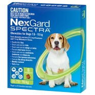 Nexgard Spectra for dogs 7.6 - 15kg Green 6 pack for Medium dogs - Current expiry date November 2024 