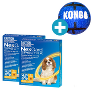 Nexgard Spectra for dogs 3.6- 7.5 kg Yellow 12pk for Small dogs (x2 6pk) -  Current expiry date September 2024