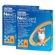 Nexgard Spectra for dogs 2 - 3.5 kg Orange 12pk for Very Small dogs (2x 6pk) 