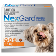 NexGard Chewable Tablets for XSmall Dogs 2 - 4kg (Orange)