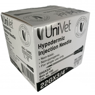 Univet Hypodermic Needles Box of 100 - 22g 3/4"