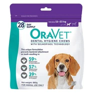 OraVet Dental Hygiene Chews for dogs [Size: Medium 11-23kg dogs]