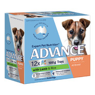 Advance Puppy Lamb With Rice Trays Wet Dog Food 100g x 12