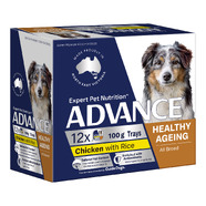 Advance Healthy Ageing Chicken With Rice Adult Trays Wet Dog Food 100g x 12