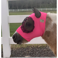 Piccolo Mini Lycra Pull-On Fly Mask - PINK & BLACK