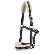 Rancher Fleece Padded Halter - Navy/Gold - PONY