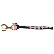 Premium Hand-Braided Poly Lead [Colour: Black/Pink]