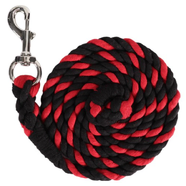 Poly Cotton Lead Rope Sml Snap 7' (213cm) [BLACK & RED]