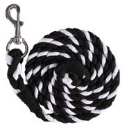 Poly Cotton Lead Rope Sml Snap 7' (213cm) [BLACK & WHITE]