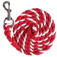 Poly Cotton Lead Rope Sml Snap 7' (213cm) [RED & WHITE]
