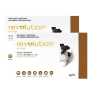 Revolution 12 pack For Dogs 5 - 10kg Brown Plus Free Canex Worm tablets 