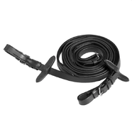 Landsborough Leather Soft Grip Reins with Stoppers - BLACK