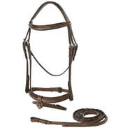J&L Snaffle Bridle w/Hano Nb Pony Brown *CLEARANCE*