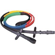 Training Reins with Different coloured sections Horse Black 148cm 