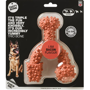 Tasty Bone Super Tough Trio Bone Bacon Dog Toy