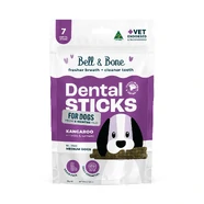 Bell & Bone Adult Dog Dental Sticks - Kangaroo, Mint and Turmeric - Medium