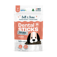 Bell & Bone Adult Dog Dental Sticks - Salmon, Mint and Charcoal -  Medium