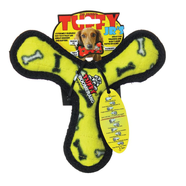 Tuffy Boomerang - Yellow Bones (Junior) 20x18x3cm - Tuff Scale 8 (3 Squeakers)