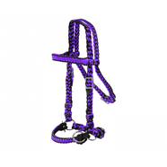 Texas-Tack Braided Bitless Bridle - BLACK & PURPLE [FULL]