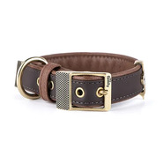 My Family Bilbao Faux Leather Collar Brown Sml