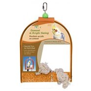 Cement Bird Swing with Acrylic Frame Medium