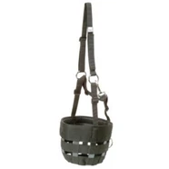 Equi-Prene Nylon Grazing Muzzle with Rubber [Size: Cob] (BLACK)