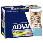 Advance Kitten food wet pouches Chicken in Jelly 12 x 85gm