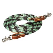 Weaver Poly Roper Rein - Pistachio/ Graphite/ Brown