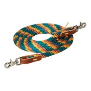 Weaver Poly Roper Rein - Green/ Mustard/ Cinnamon