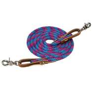 Weaver Poly Roper Rein - Pink/ Purple/ Teal