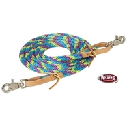 Weaver Poly Roper Rein - Purple/ Blue/ Green